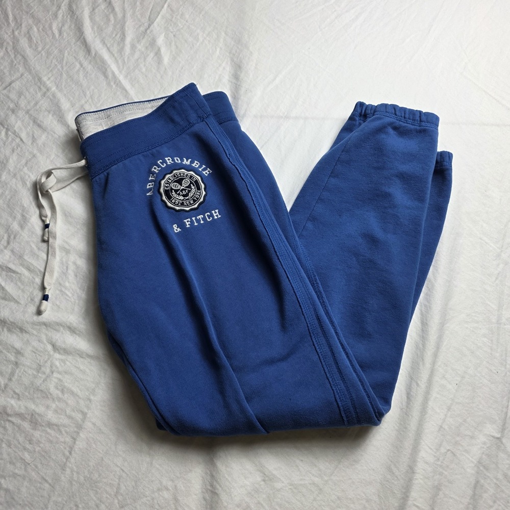 abercrombie women's sweatpants cropped y2k blue Medium